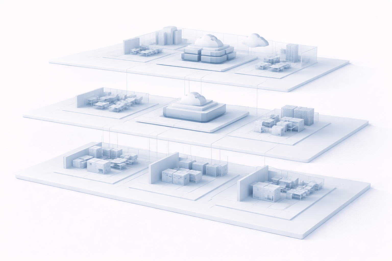 Layered enterprise infrastructure architecture illustrating governance and lifecycle alignment