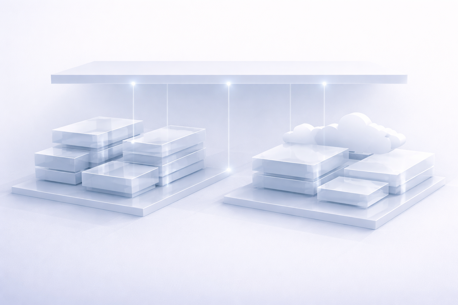 Local and cloud infrastructure zones aligned under a shared governance oversight plane.