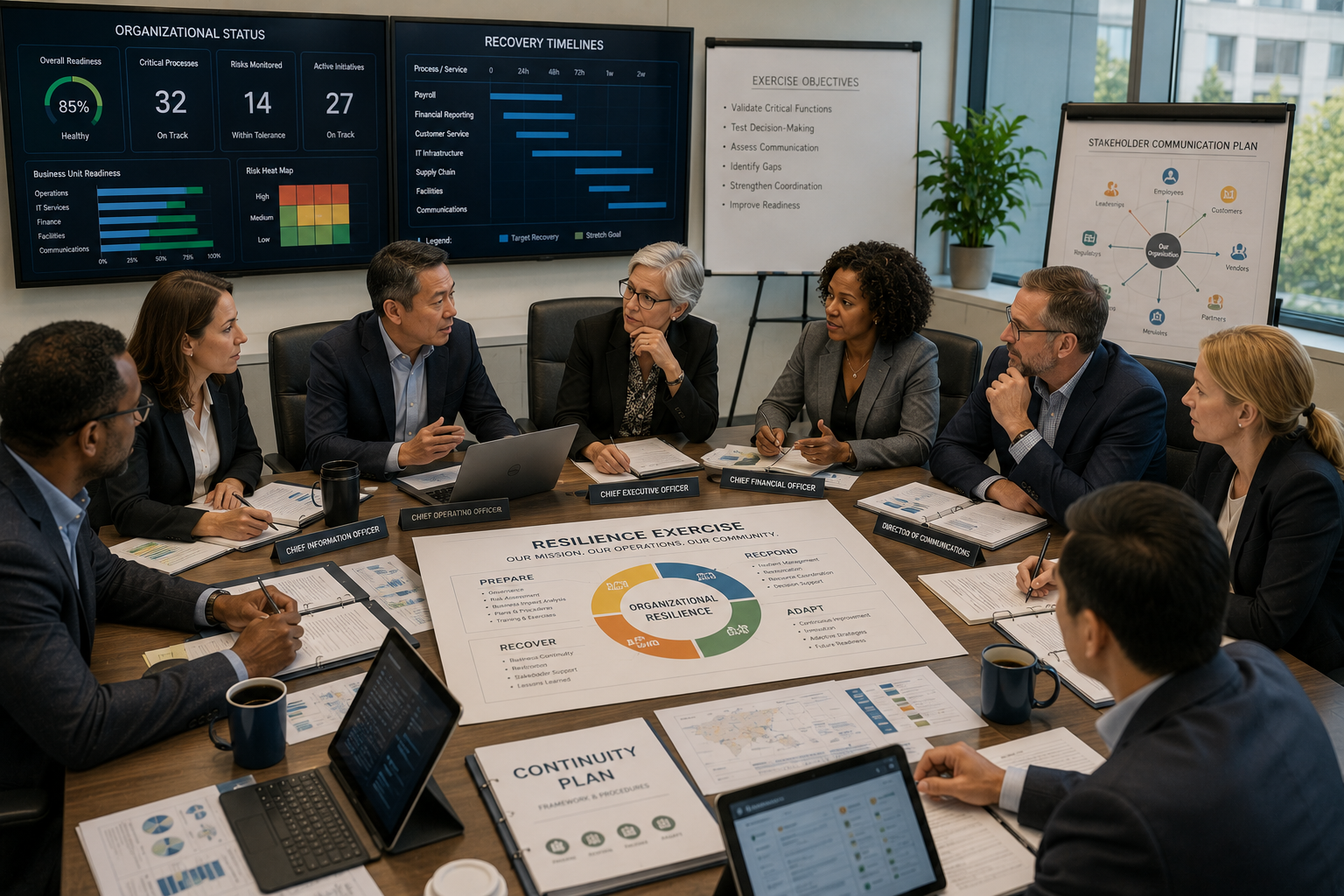 Operational resilience requires organizations to practice leadership continuity and decision making before disruption occurs.